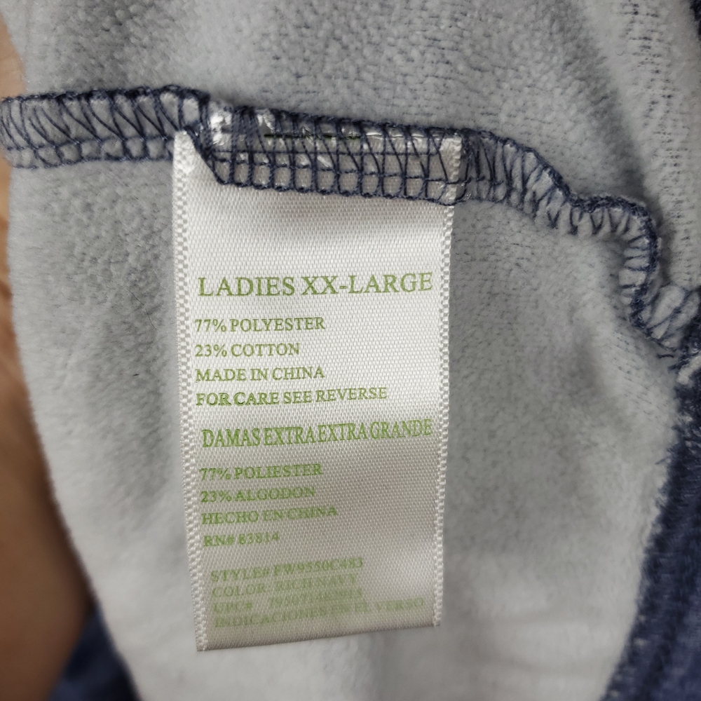 Green Tea Womens Cowl Neck Long Slv Blue/Grey Sweatshirt XXL - Picture 10 of 13